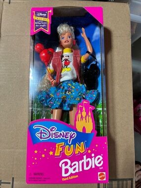 Disney Fun Barbie Doll with Mickey Tee and Blue Skirt 13533 NIB